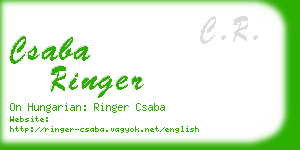 csaba ringer business card